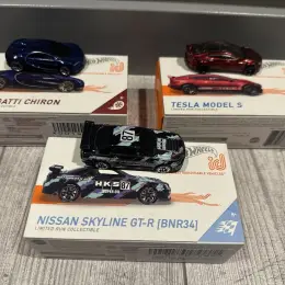 Колекційні моделі Hot Wheels ID Bugatti Chiron, Nissan Skyline GT-R (R33) HKS, Tesla Model S