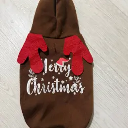 Святкова кофта для собаки з капюшоном "Merry Christmas"