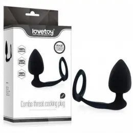 Анальна пробка + ерекційне кільце Lovetoy Combo threat cocking plug