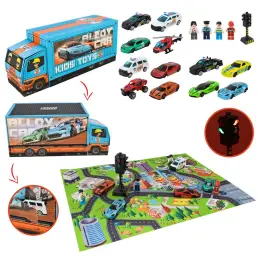 Набір іграшкових машинок "Alloy Car Kids Toys" з треком та фігурками