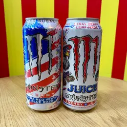 Енергетичний напій Monster Energy Strawberry Lemonade 473ml та Ultra Red, White & Blue Razz 473ml