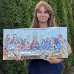 Ікона "Таємна вечеря" срібло з емаллю/золотими елементами