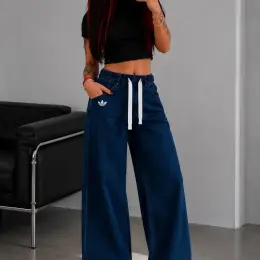 Штани джинсові wide leg з високою посадкою