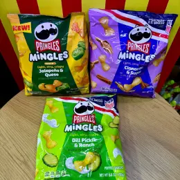 Снеки Pringles Mingles Jalapeno & Queso, Dill Pickle & Ranch, Cinnamon Sugar 155г
