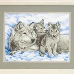 Набір для вишивання хрестом DIMENSIONS Mother Wolf and Pups "Вовчиця та вовчата"