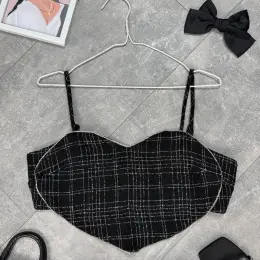 Чорний твідовий топ ASOS з камінцями