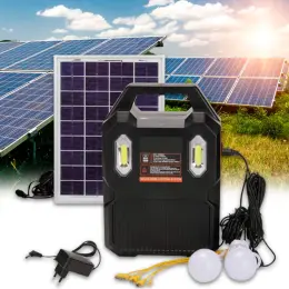 Сонячна станція для дому Solar Power Light System AT-9078A з ліхтарем та 2 світлодіодними лампами