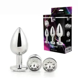 Набір анальних пробок Dream Toys GLEAMING LOVE SILVER PLUG SET