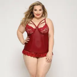 Сексуальний мереживний боді-корсет зі стрепами Plus Size (8382)