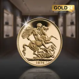 Золота монета Sovereign 1974 року, 7.98 г, 916.7 проба