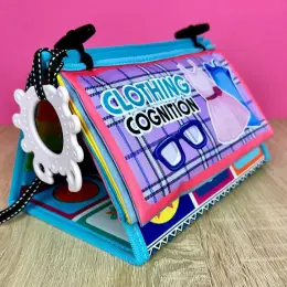 Розвивальний плакат "Clothing Cognition" для немовлят з безпечним дзеркалом та шелесткими елементами