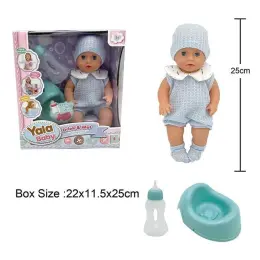 Пупс Yala Baby 2425 A-K, п'є, ходить на горщик, заплющує очі, аксесуари, 25 см