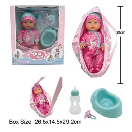 Пупс Yala Baby YL 2430 H-A, п'є з пляшечки, ходить на горщик, сумка-переноска, 30 см