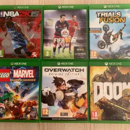 Ігри для Xbox One: LEGO Marvel Super Heroes, FIFA 16, Trials Fusion, NBA2K15, Overwatch, Doom