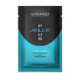 Анальний лубрикант Wicked Jelle Plus на водній основі з розслаблювальним ефектом, 3 мл