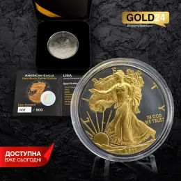 Позолочена срібна монета "American Eagle" Gold Black Empire Edition