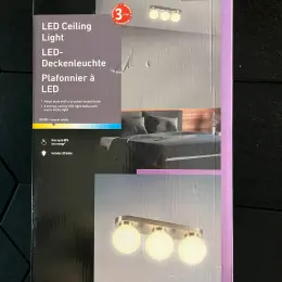 Стельовий LED світильник LIVARNO home, 3 плафони, матовий нікель