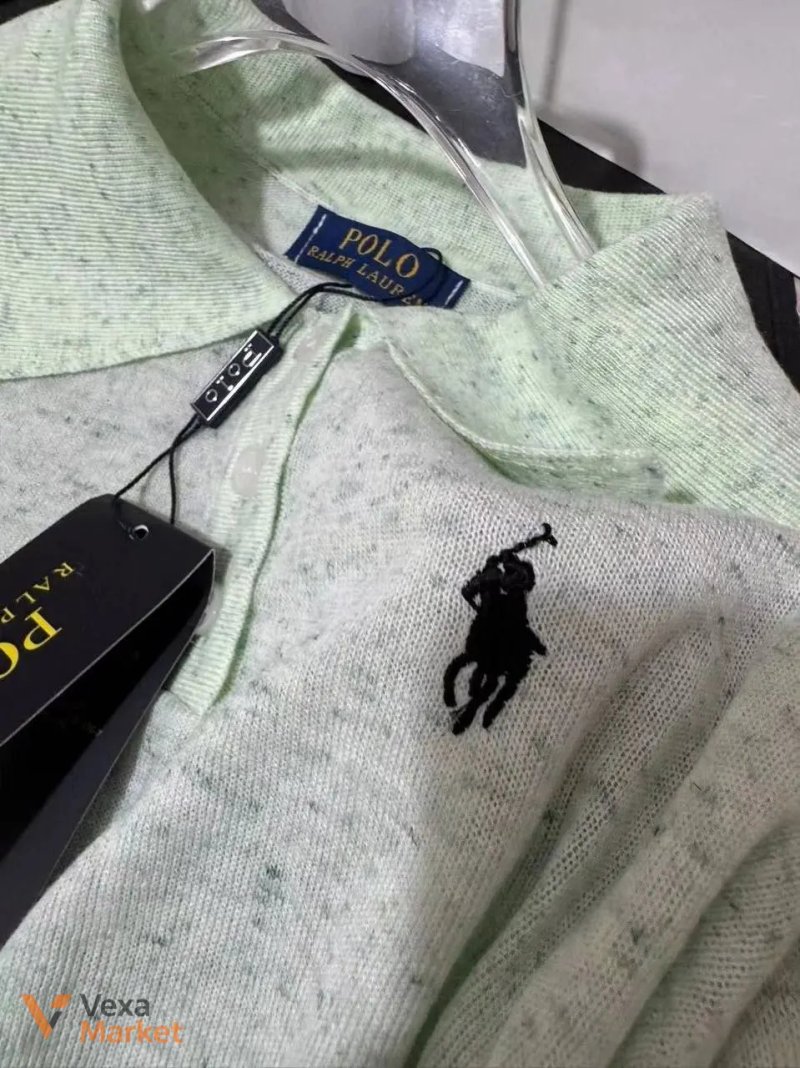 Трикотажний джемпер-поло Polo Ralph Lauren м'ятний меланж — фото 2
