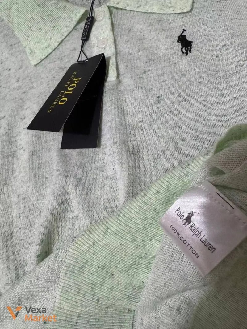 Трикотажний джемпер-поло Polo Ralph Lauren м'ятний меланж — фото 6