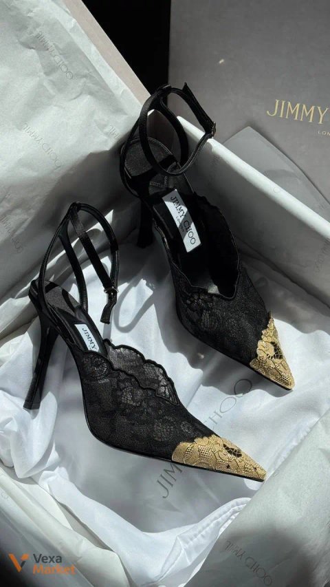 Туфлі Jimmy Choo слінгбеки чорні мереживні