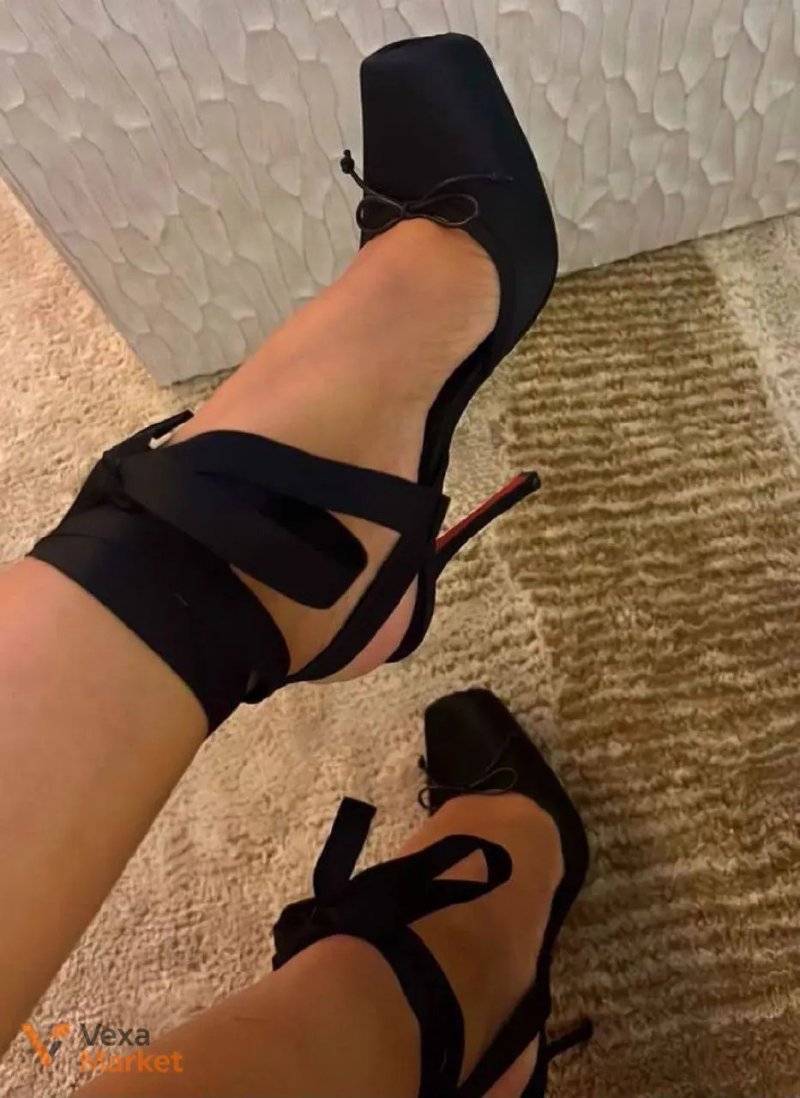 Туфлі слінгбеки Louboutin чорні — фото 3