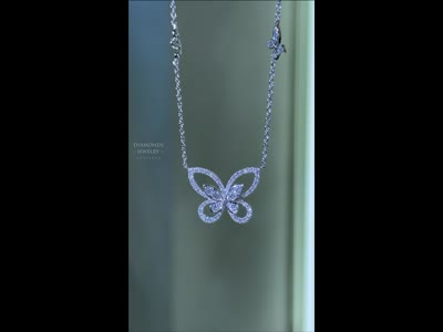 GRAFF Multi Butterfly Silhouette Diamond Pendant 18K Gold 0.83ct