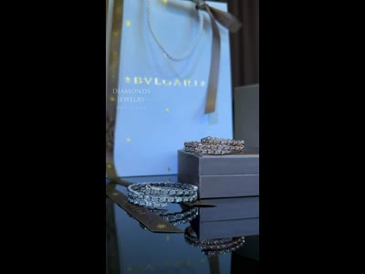 BVLGARI SERPENTI VIPER BRACELET біле/рожеве золото 18К з діамантами 5,02 ct