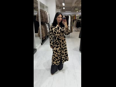 Дублянка із овчини молодого ягня кортос animal print з норкою