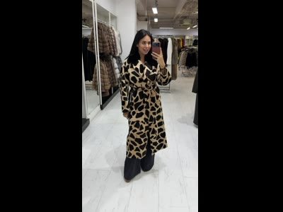 Дублянка із овчини молодого ягня кортос animal print з норкою