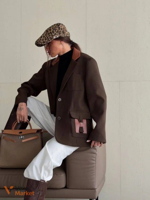 Жакет Hermes жіночий коричневий
