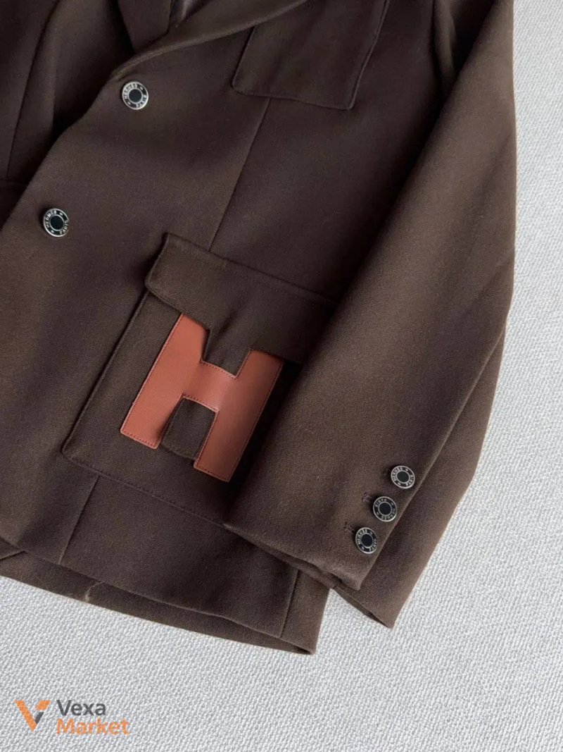 Жакет Hermes жіночий коричневий — фото 7
