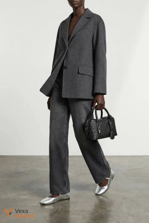 Жакет MaxMara SmmElfi сірий, 100% вовна, comfort fit, розмір 46