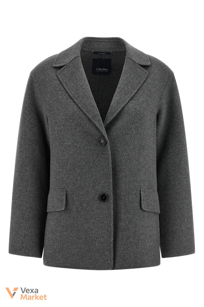 Жакет MaxMara SmmElfi сірий, 100% вовна, comfort fit, розмір 46 — фото 2