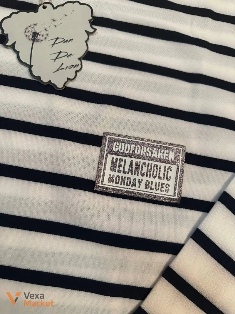 Жіноча футболка в смужку "Melancholic Monday Blues" — фото 2