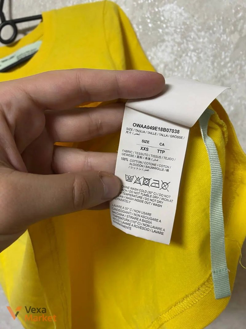 Жовта футболка Off-White жіноча розмір S — фото 4