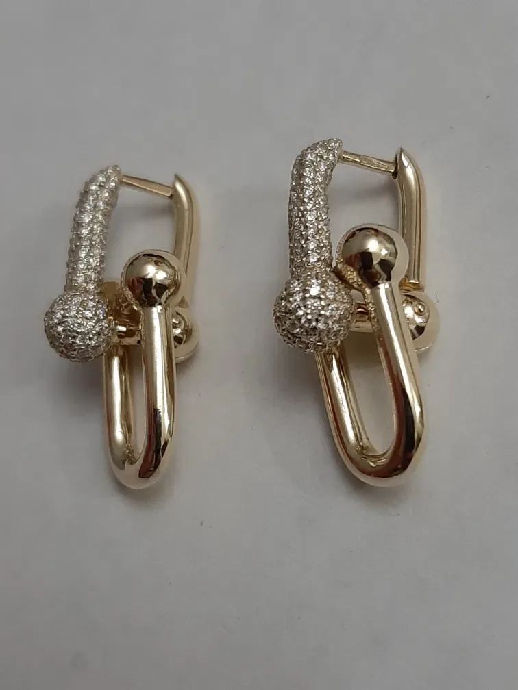 1.18 ct E / VVS Excellent натуральные бриллианты, золотые серьги. — фото 3