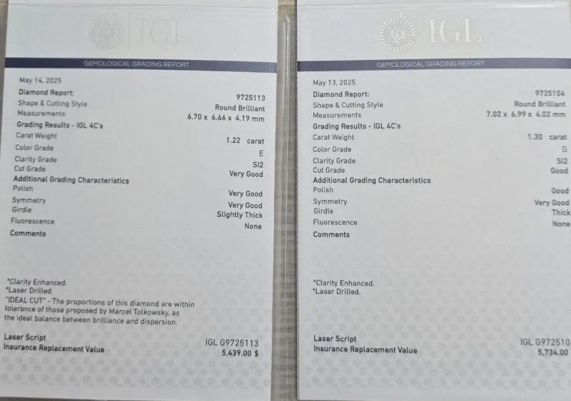 1.60 ct H / I1 натуральный бриллиант сертификат,  золотое кольцо. — фото 6