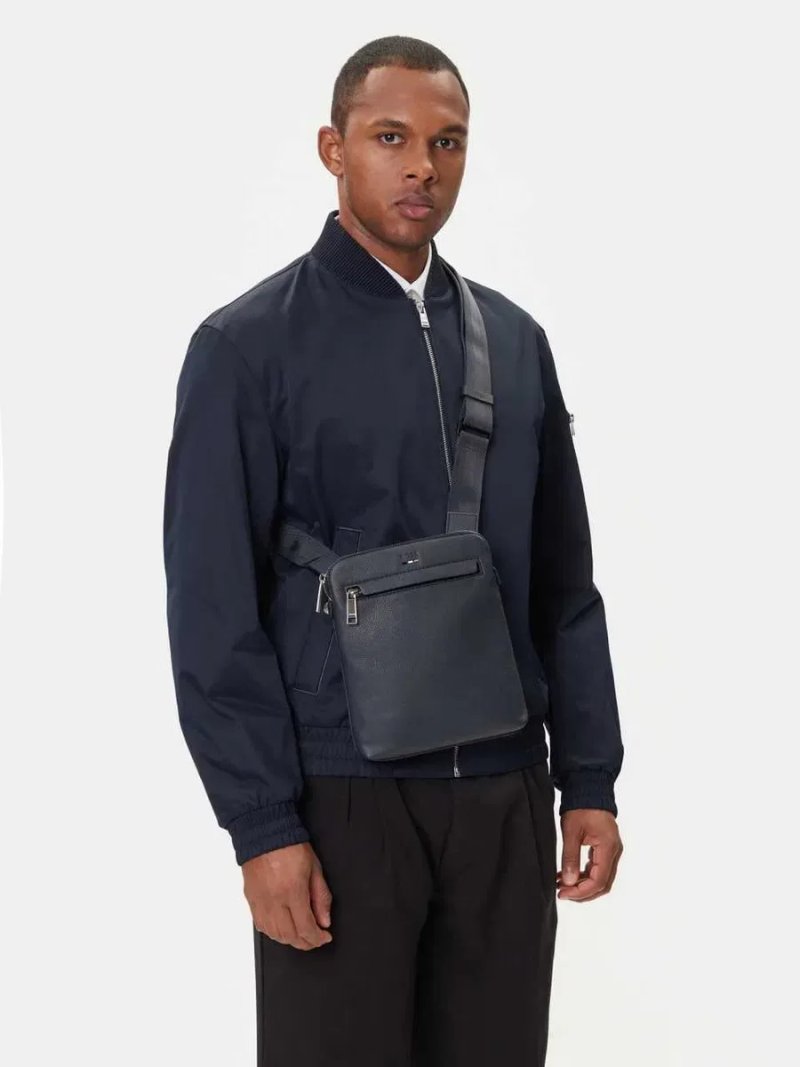 100% ОРИГІНАЛ BOSS ray classic vertical navy medium сумка синя чоловіча нова колекція через плече — фото 2
