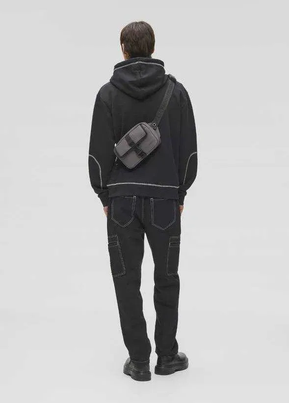 100% ОРИГІНАЛ Karl Lagerfeld crossbody grey jeans coated pu convert bumbag чоловіча сумка через плече в наявності — фото 7