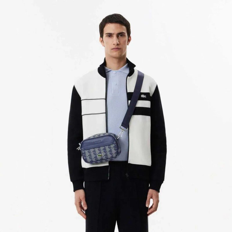 100% ОРИГИНАЛ Lacoste monogram crossbody blue мужская синяя сумка — фото 6