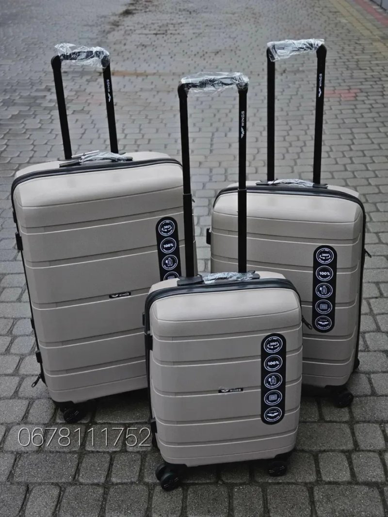100% polypropylene WINGS HWF01 Польща валізи чемоданы ручна поклажа — фото 6