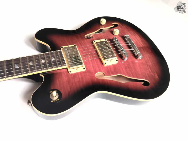 $1350 Avaks Custom Dark Moon Semi-hollow '2024 Trans Wine Burst w/GigBag — фото 6