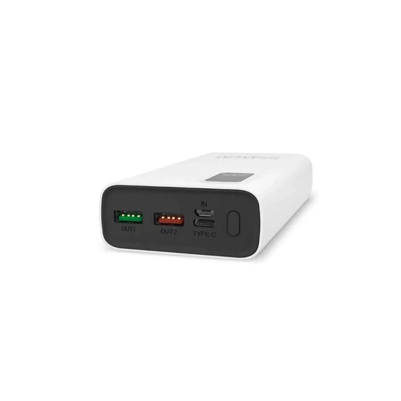 20000mAh 22.5W повербанк TITANUM 727S білі з ГАРАНТІЄЮ 1 рік; Якісний power bank з чесною ємкістю, з швидкою зарядкою та дисплеєм. Надійний виробник!! — фото 3