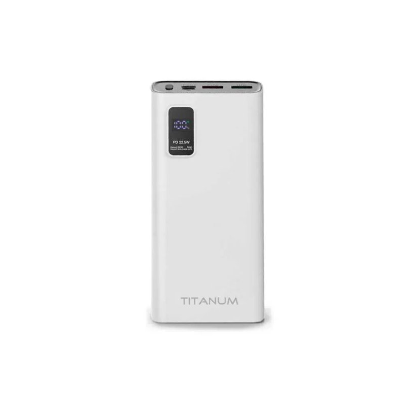 20000mAh 22.5W повербанк TITANUM 727S білі з ГАРАНТІЄЮ 1 рік; Якісний power bank з чесною ємкістю, з швидкою зарядкою та дисплеєм. Надійний виробник!! — фото 4
