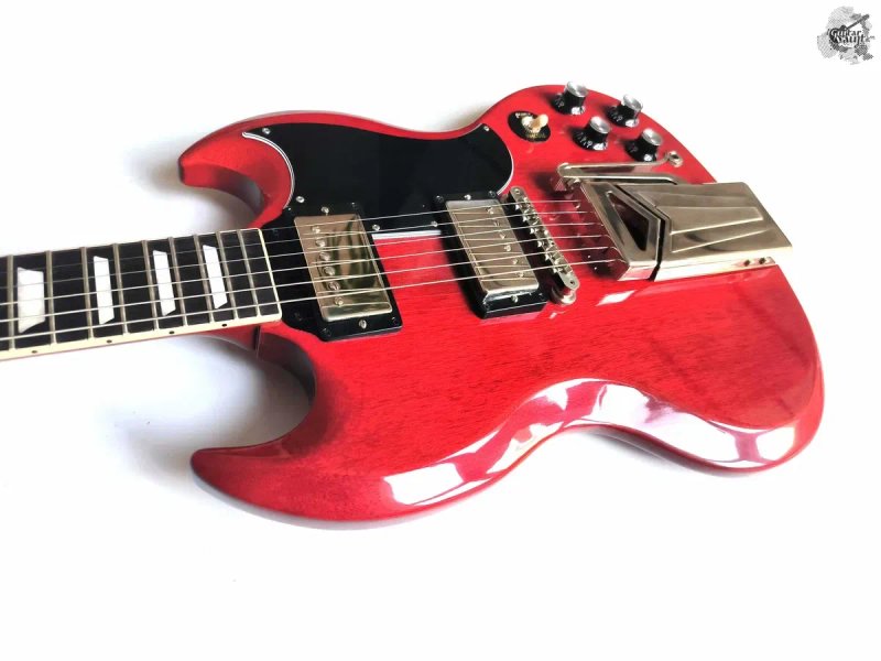 $2099 Gibson SG '61 Sideways Vibrola '2022 Vintage Cherry w/case&docs — фото 3