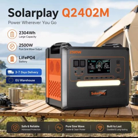2300Wh/2500W Зарядна станція резервного живлення Solarplay Q2402