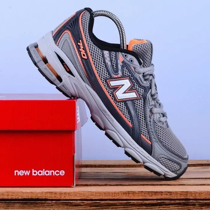 (2308) SALE Кросівки New Balance 740 сірі з помаранчевим (37-41) нб nb — фото 3