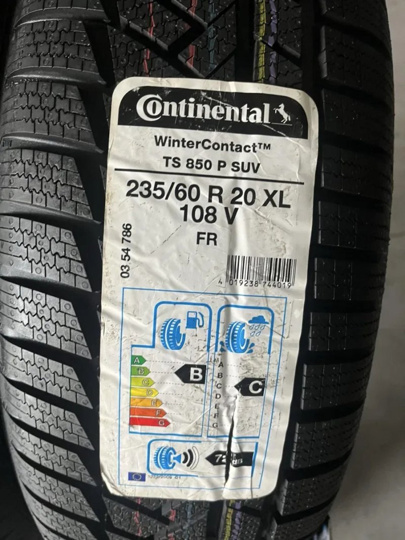 235/60/20 R20 Continental WinterContact TS850P 4шт нові зима — фото 4