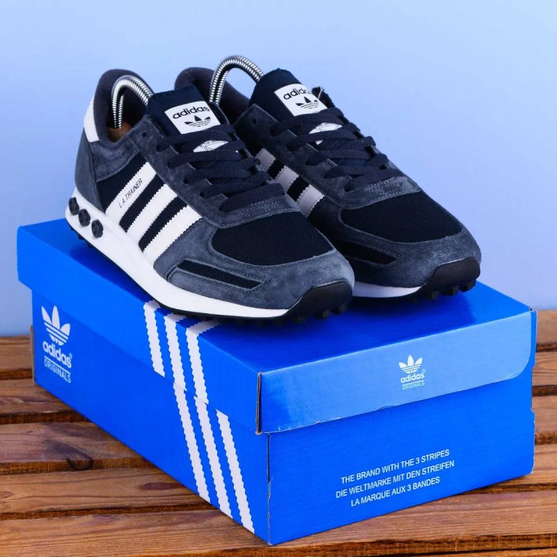 (2399) Кросівки Adidas LA Trainer сірий з білою підошвою (41-46) адідас — фото 2