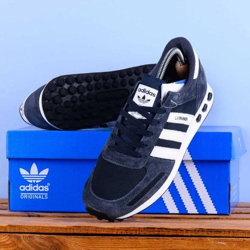 (2399) Кросівки Adidas LA Trainer сірий з білою підошвою (41-46) адідас — фото 3